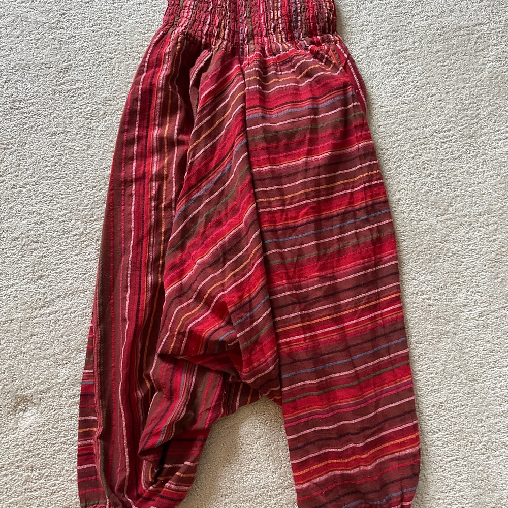 Striped Red and Brown Harem Pants (Sivana - no tags)